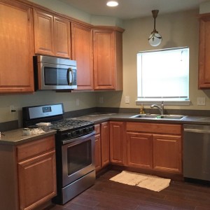 "Before" pic of white lacquered cabinets, Paper Moon Painting, San Antonio, Monte Vista, Olmos Park