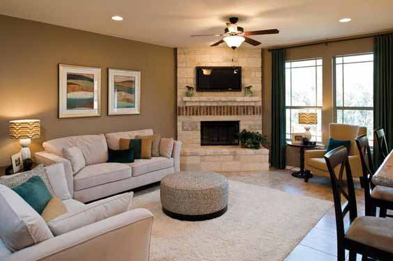 cream gray and brown living room