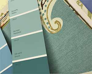 color consulting with blues and greens, Paper Moon Painting, San Antonio color consultant