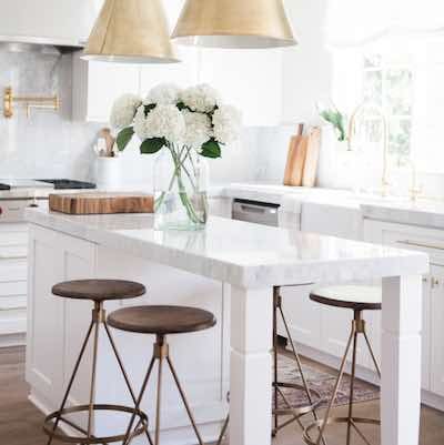 white kitchen from blog on how to avoid the 5 most common kitchen mistakes by Maria Killam, shared by Paper Moon Painting, San Antonio
