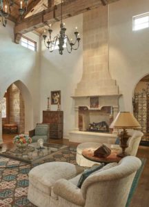 European plaster walls in a traditional living room