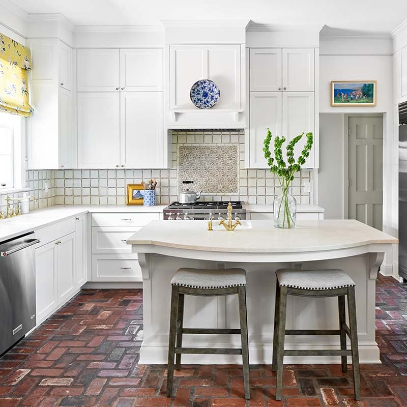 Alamo Heights kitchen cabinets painted by Paper Moon Painting in custom white