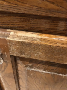 Old kitchen cabinets, before painting