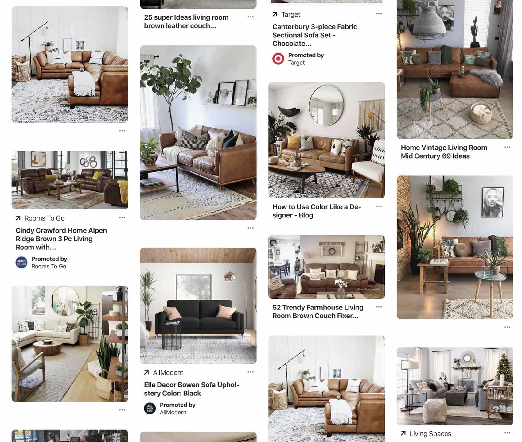 is brown coming back blog, Pinterest search for Brown interior living room