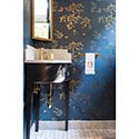 Powder bath wallpaper, dark blue, Paper Moon Painting