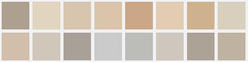 Exterior house paint color undertones, array