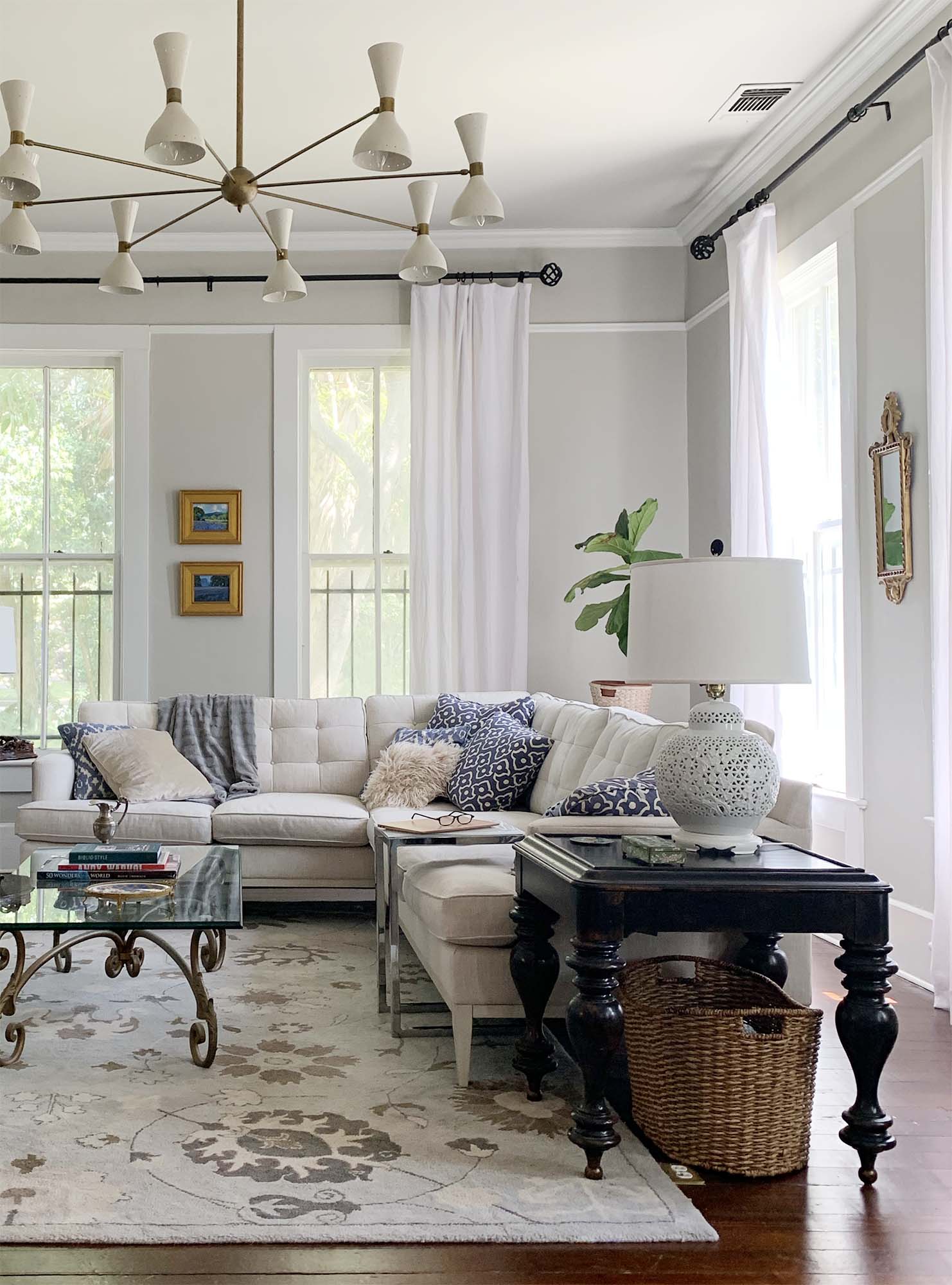 grey and cream living room