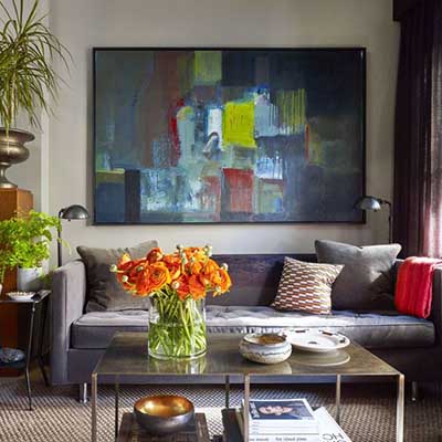 how-not-to-decorate-with-a-dark-sofa-paper-moon-paintng-maria-killam-blog