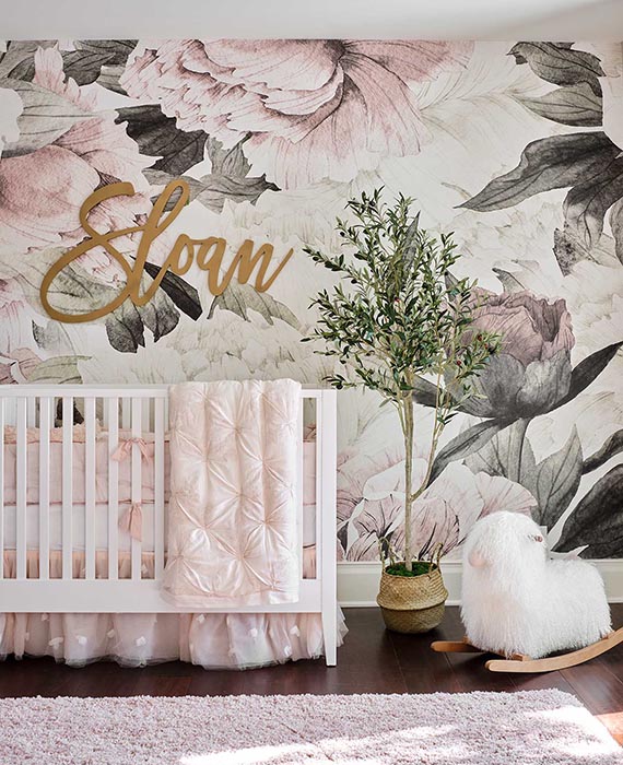 floral-wallpaper-mural-installation-in-baby-girl-nursery-paper-moon-painting-wallpaper-installer-alamo-heights-tx