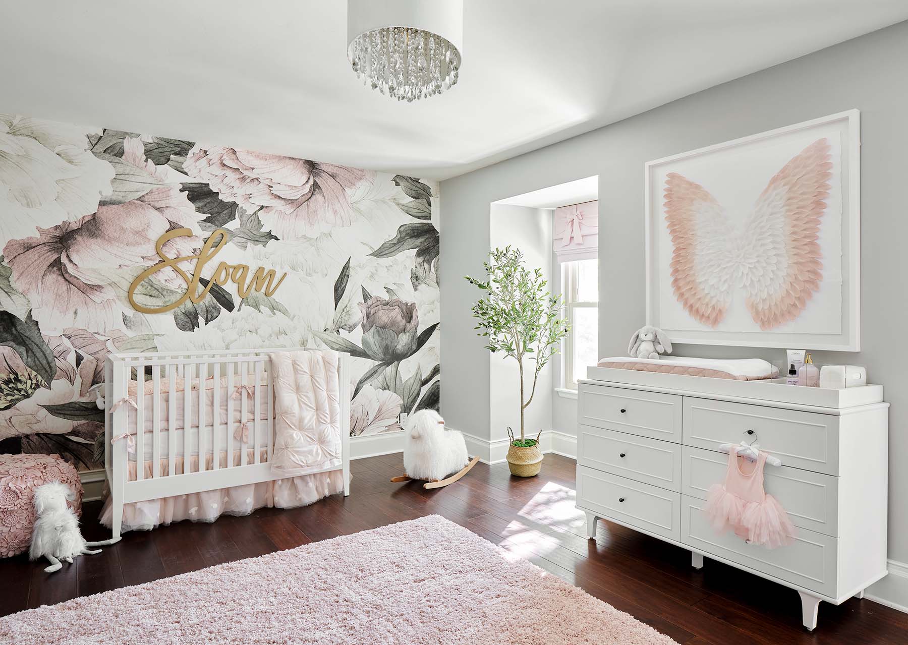 floral-wallpaper-mural-installation-in-baby-girl-nursery-paper-moon-painting-wallpaper-installer-alamo-heights-tx