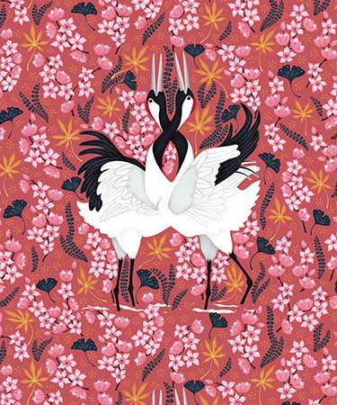 milton-and-king-wallpaper-japanese-cranes-pink