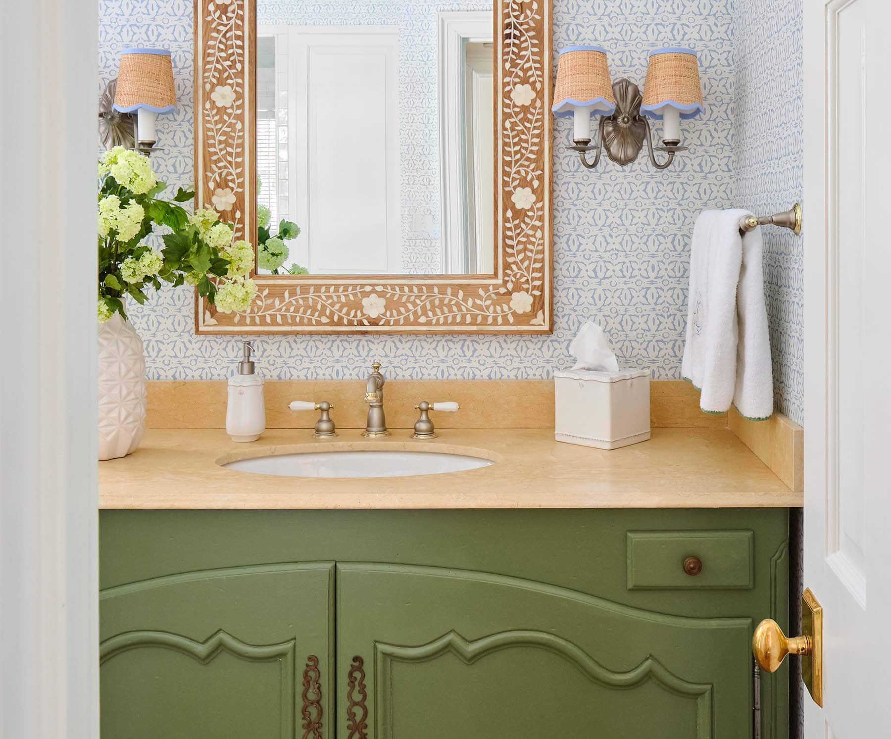 wallpapered-bathroom-green-vanity-paper-moon-painting-installer