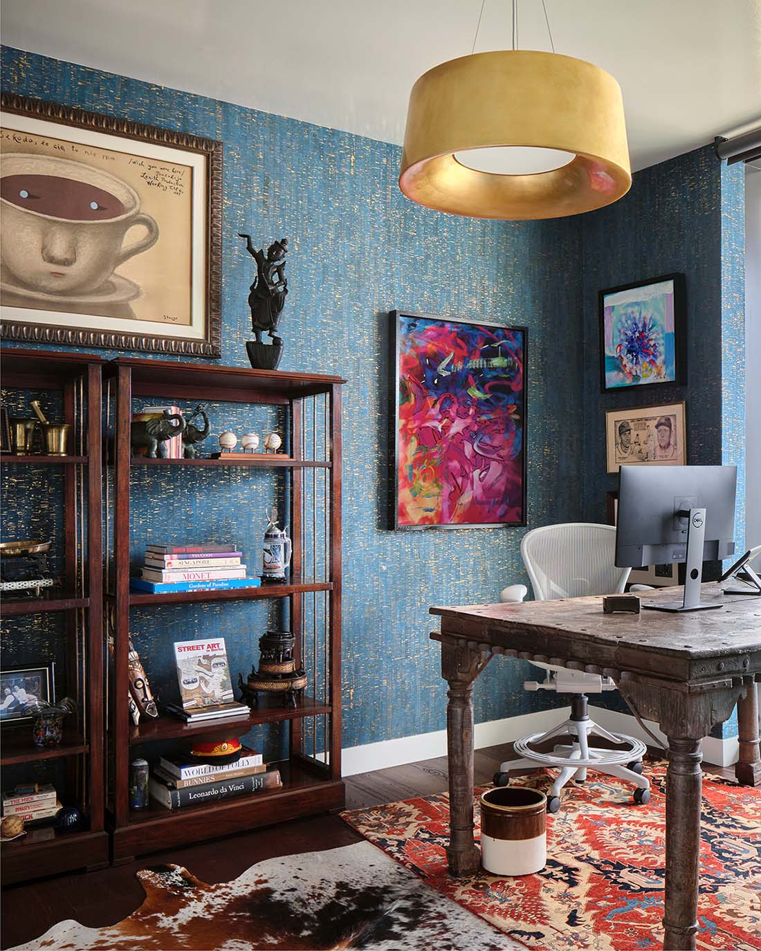 rainey-street-loft-office-blue-wallpaper-by-omexco-austin-tx