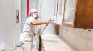 painting-cabinets-and-spraying-primer-by-painting-contractor-in-austin